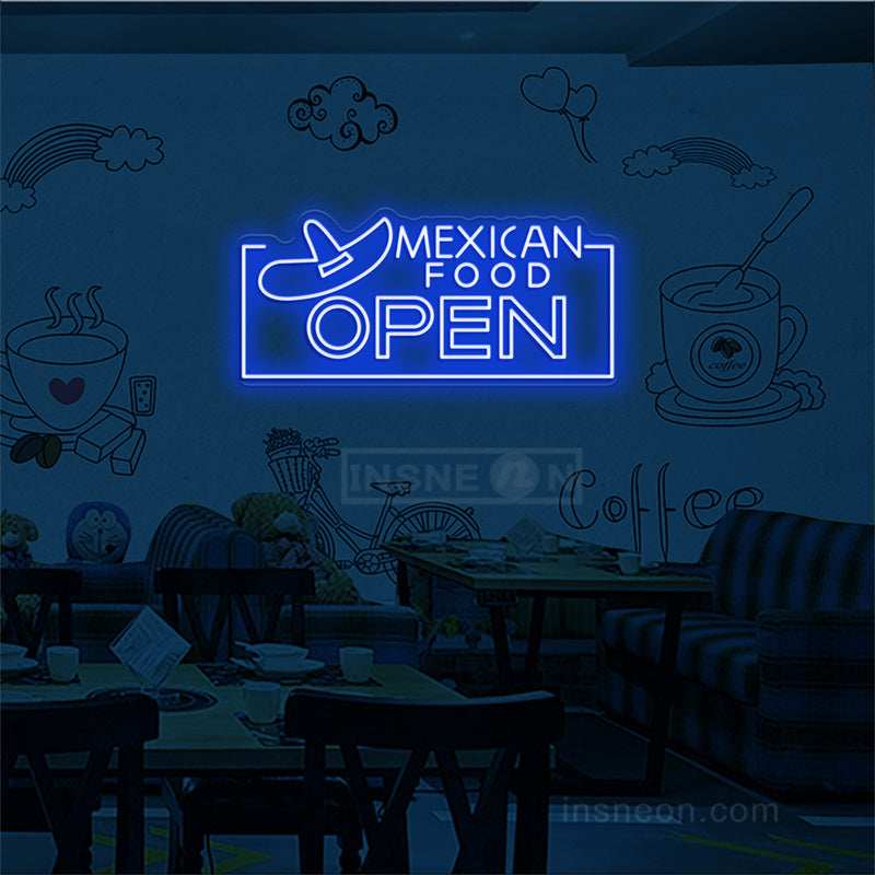 Mexican Food Open Neon Sign