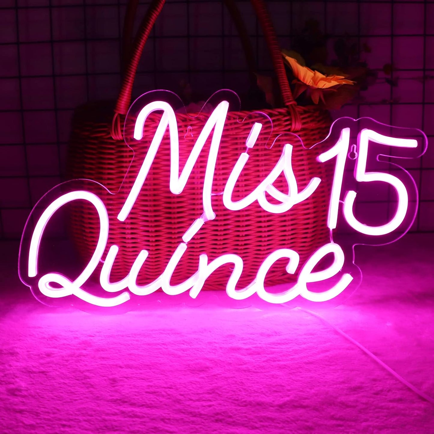 Mis 15 Quinceanera Neon Signs Suitable for Quinceanera Christmas Birthday Party Gift
