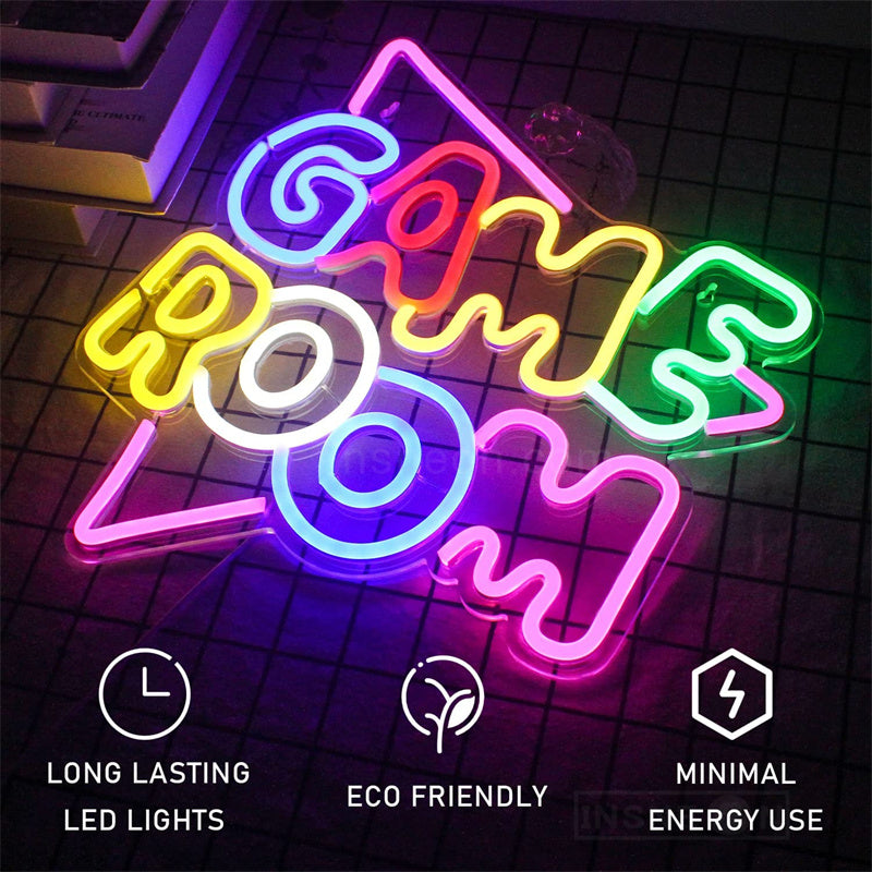 Neon Game Room Signs