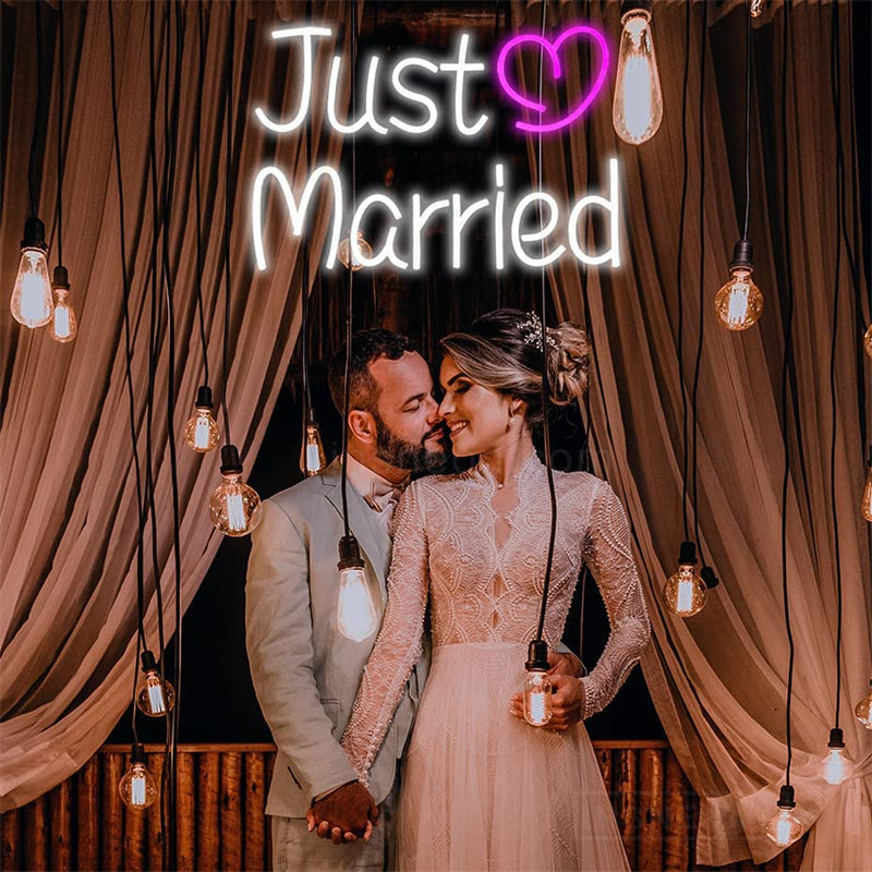 Just Married Neon Sign For Wedding Etsy