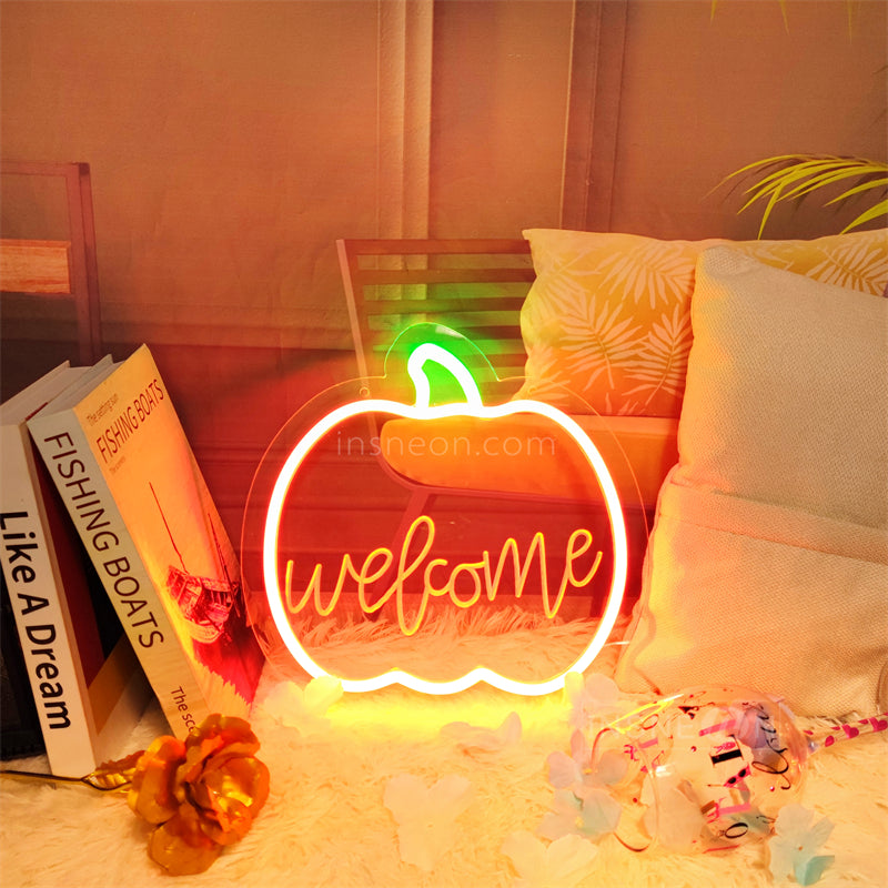 InsNeon Factory Pumpkin&welcome Custom Neon Sign