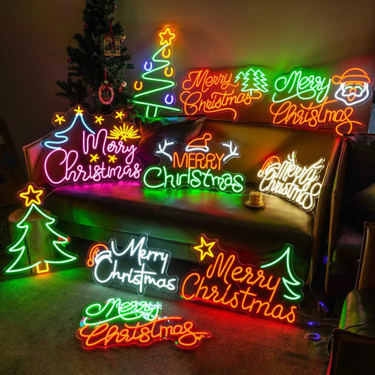 INSNEON-100% Handmade Merry Christmas Xmas Neon Sign Led Sign for Christmas Eve