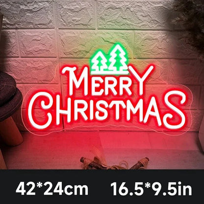 Merry Christmas Neon Led Sign Christmas Hat LED Sign Night Lights USB Kids Bedroom Decoration Party Bar Wall Decor Neon Signs