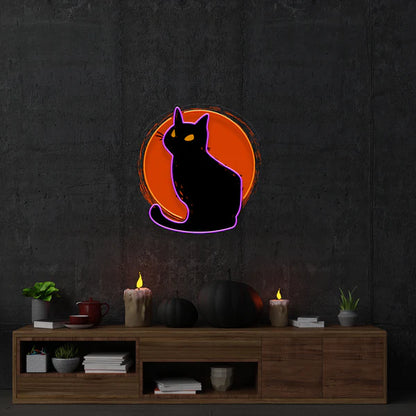 Cat halloween Artwork Led Neon Sign Light