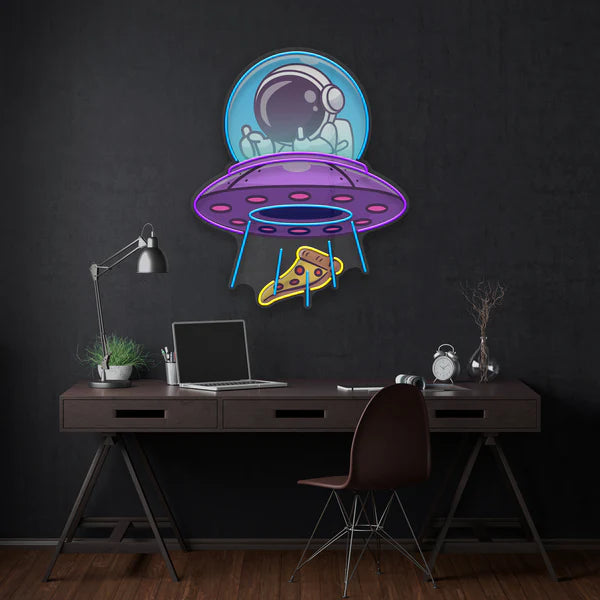 UFOs Astronaut Art work Led Neon Sign Light
