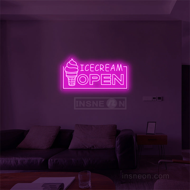 Icecream Open Neon LED Light Sign