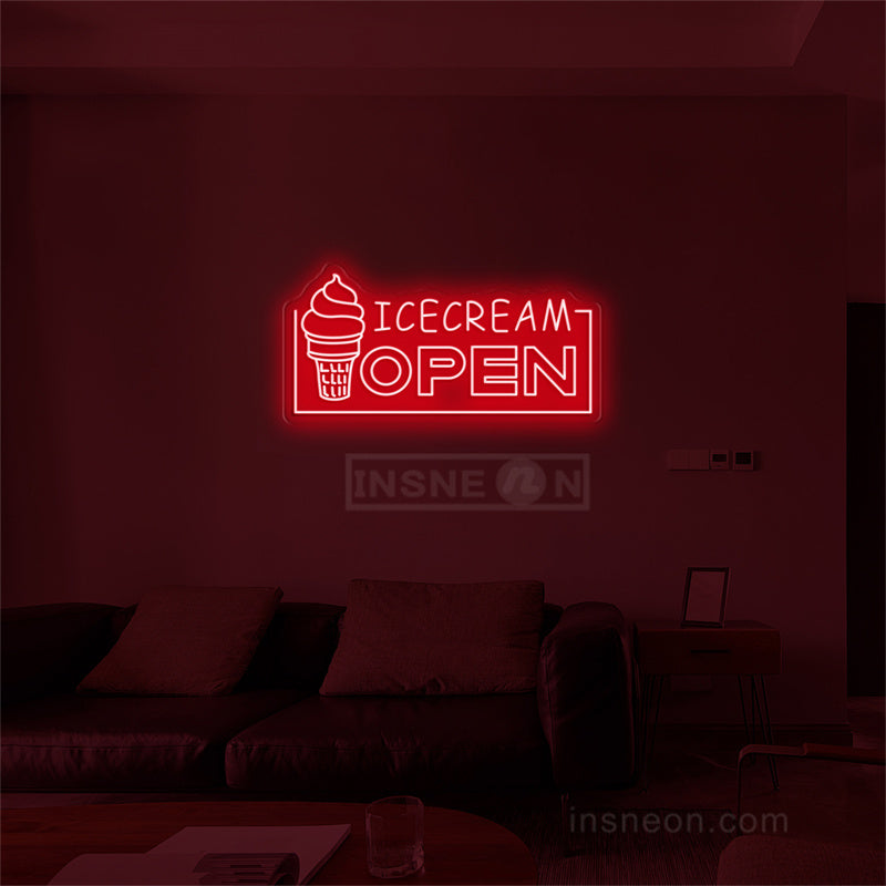 Icecream Open Neon LED Light Sign