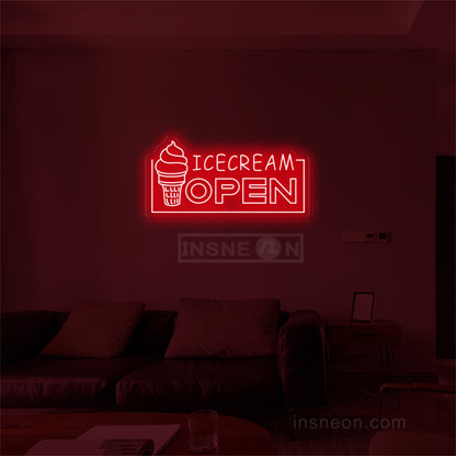 Icecream Open Neon LED Light Sign