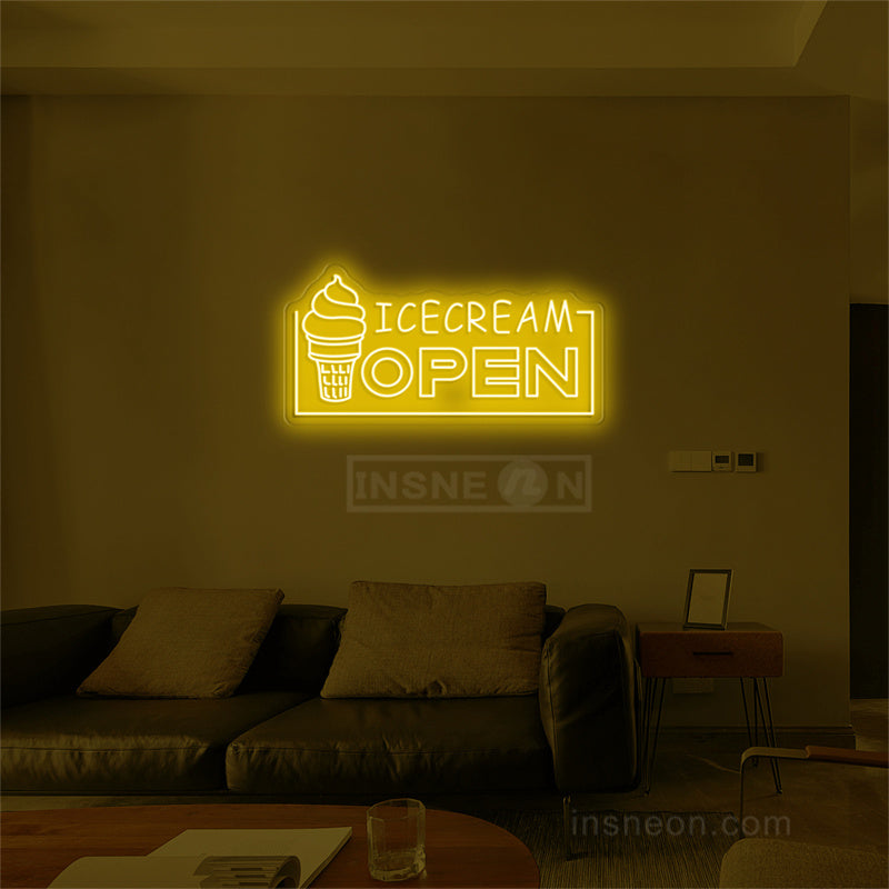 Icecream Open Neon LED Light Sign