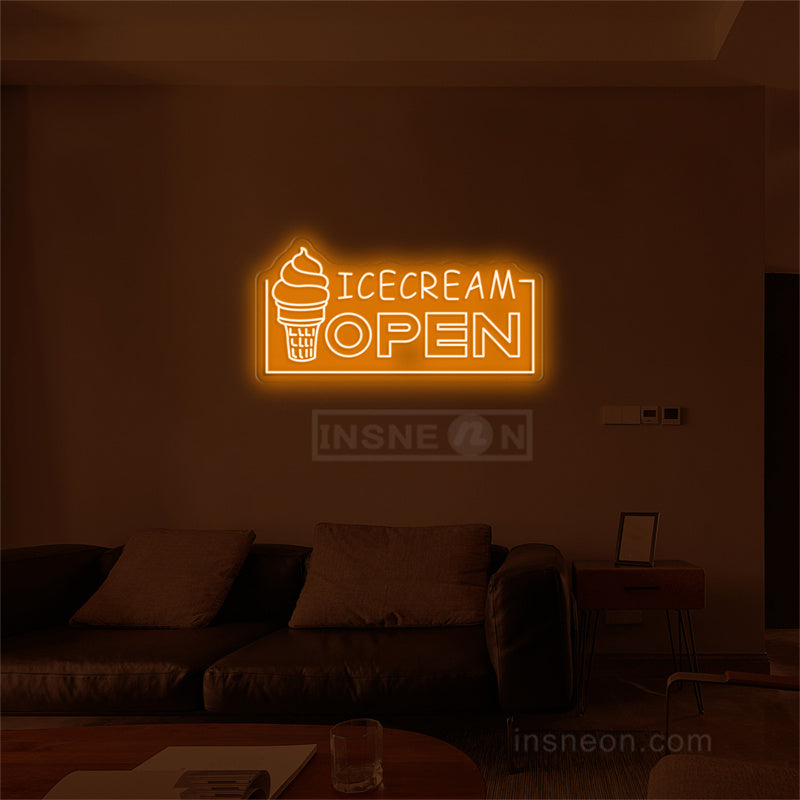 Icecream Open Neon LED Light Sign