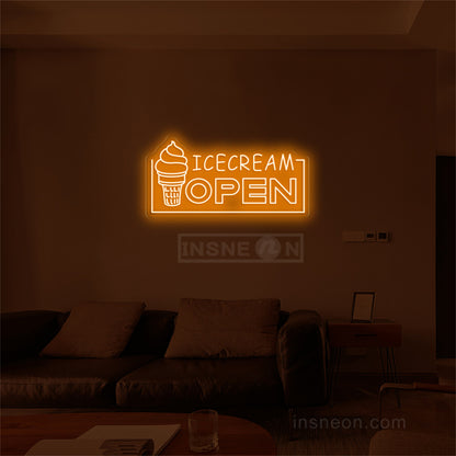 Icecream Open Neon LED Light Sign