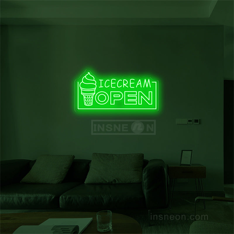 Icecream Open Neon LED Light Sign