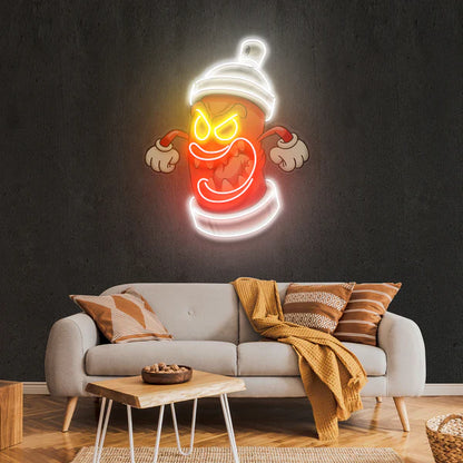 Angry Fire Hydrant Artwork Led Neon Sign Light