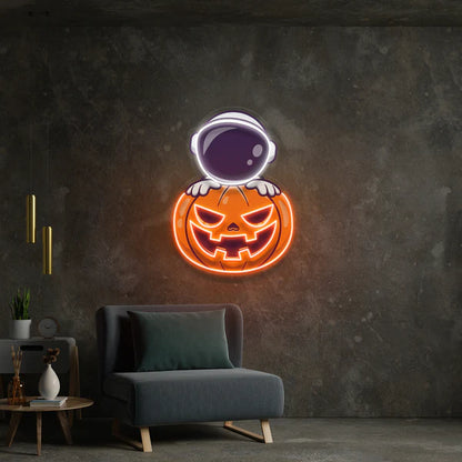 Astronaut Pumpkin Artwork Led Neon Sign Light