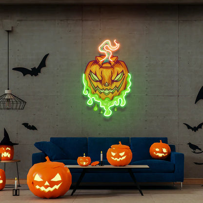 Pumpkin Monster Artwork Led Neon Sign Light