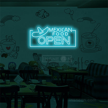 Mexican Food Open Neon Sign