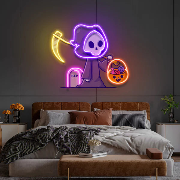 Death Halloween Artwork Led Neon Sign Light