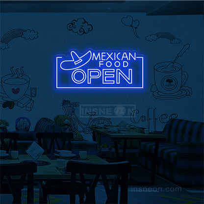 Mexican Food Open Neon Sign