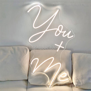 you+me neon custom neon wedding sign