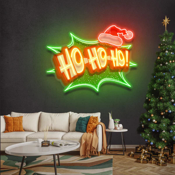 Santa Laughing Art Work Led Neon Sign Light
