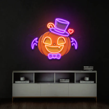 Halloween Monster Pumpkin Artwork Led Neon Sign Light