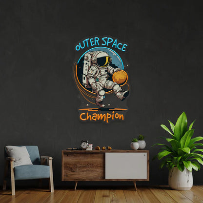 Astronaut Champion For Space Artwork Led Neon Sign Light