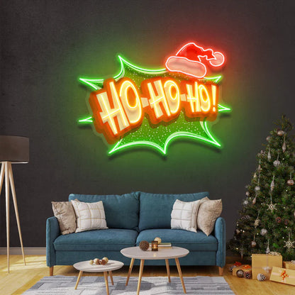 Santa Laughing Art Work Led Neon Sign Light