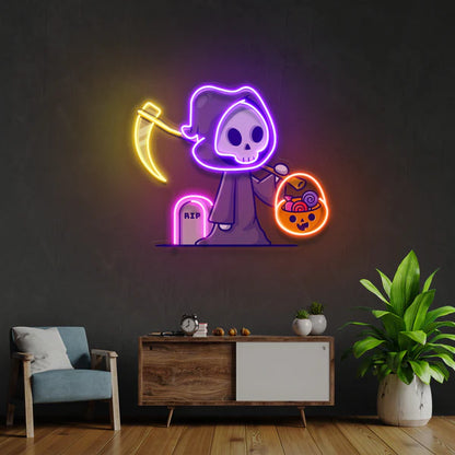 Death Halloween Artwork Led Neon Sign Light