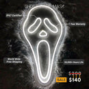 Ghost Face Mask Neon Sign | Glow in the Dark with Haunting Style
