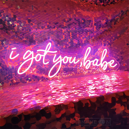 i got you babe neon wedding sign