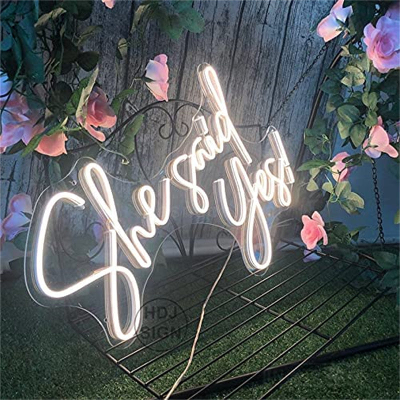 She Said Yes Neon Sign For Wedding Etsy