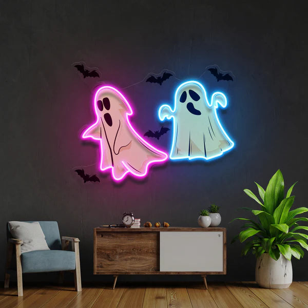 Halloween Ghost Cute Artwork Led Neon Sign Light