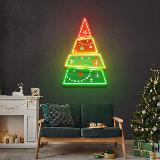 Christmas Tree Pyramid Led Neon Sign Light