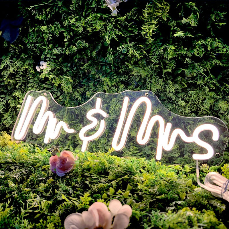 mr & mrs wedding neon sign