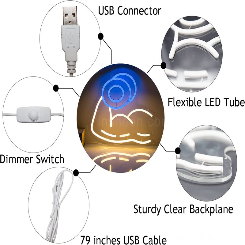Muscle Gym Neon Light Sign