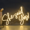 She Said Yes Neon Sign For Wedding Etsy