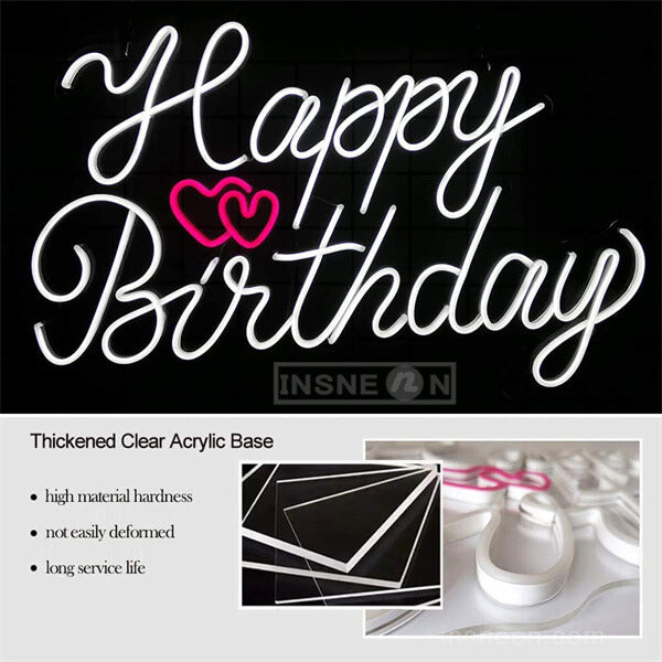 Happy Birthday Neon Sign For Backdrop