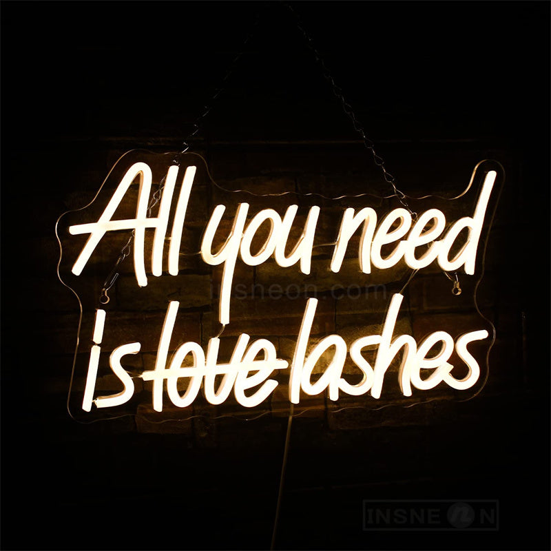 All You Need Is Love Lashes Neon Sign