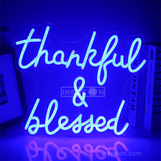 Thankful & Blessed neon signs