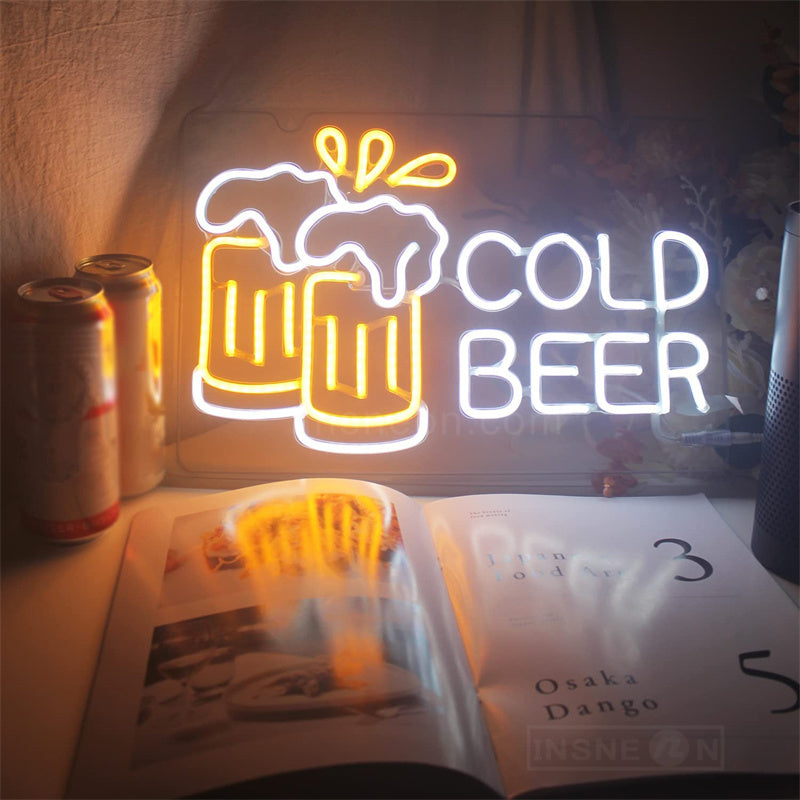 Gold Beer Food Neon Sign