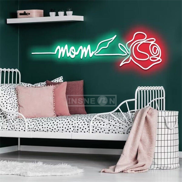 Mom happy mothers day neon sign