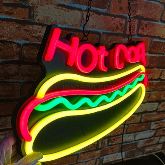 Hot Dog Food Neon Sign