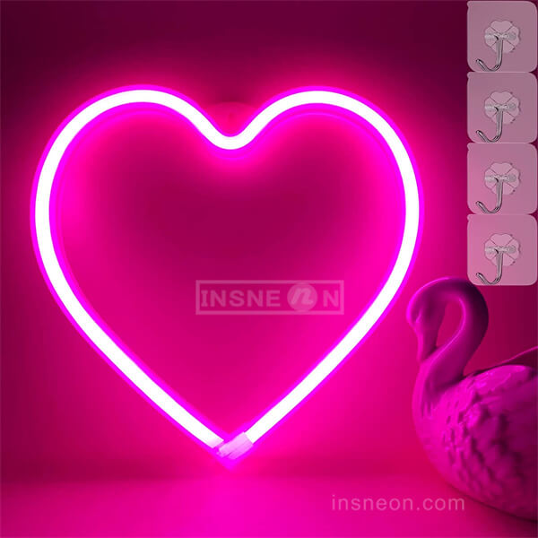 Heart happy mothers day neon sign