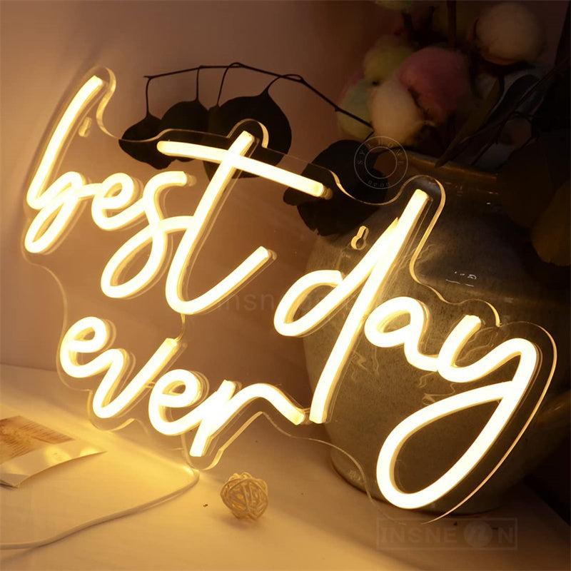 Best Day Ever Wedding Neon Sign