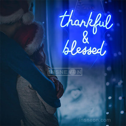 Thankful & Blessed neon signs