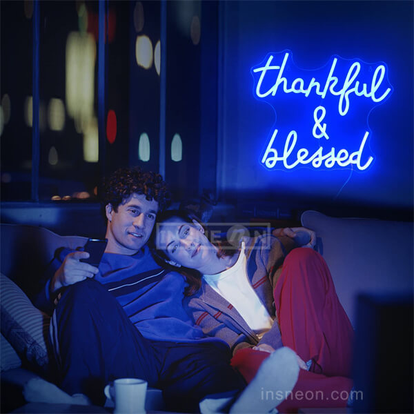 Thankful & Blessed neon signs