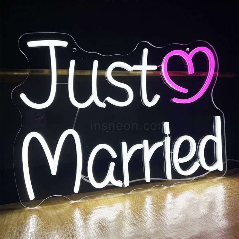 Just Married Neon Sign For Wedding Etsy