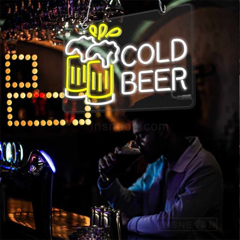 Gold Beer Food Neon Sign