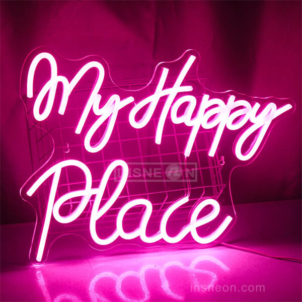 My Happy Place lights neon letter