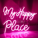 My Happy Place lights neon letter
